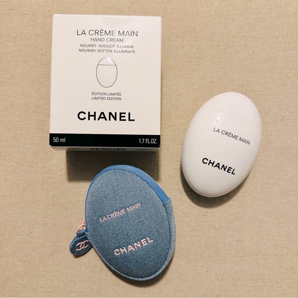 Chanel | Limited Edition | La Crème Main Hand Cream with Zippered Denim Pouch - Picture 5 of 15